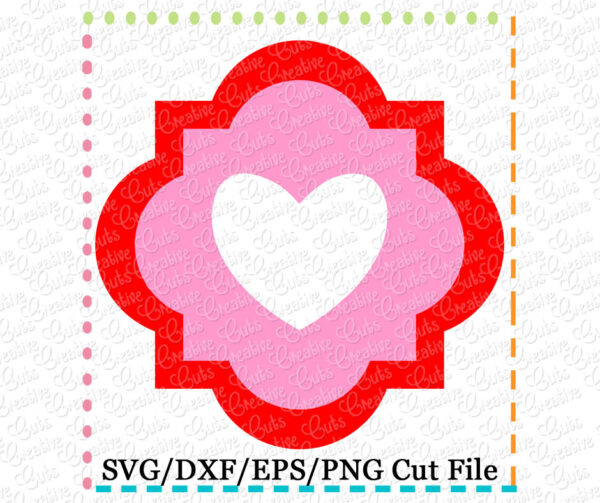 Quatrefoil Heart Cutting File SVG DXF EPS