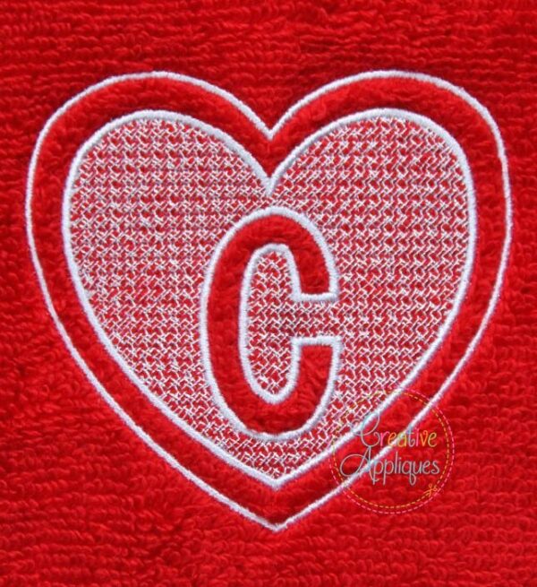 Embossed Heart Alphabet Embroidery - Image 5