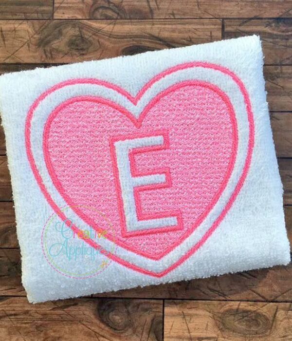 Embossed Heart Alphabet Embroidery - Image 3