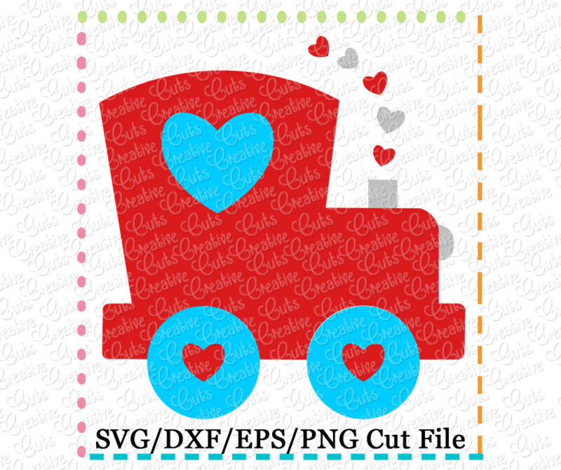 Valentine Train Cutting File SVG DXF EPS - Creative Appliques