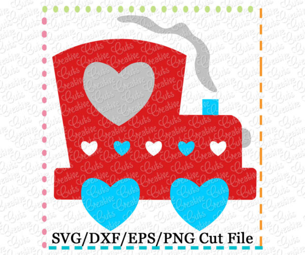 Valentine Train Cutting File SVG DXF EPS