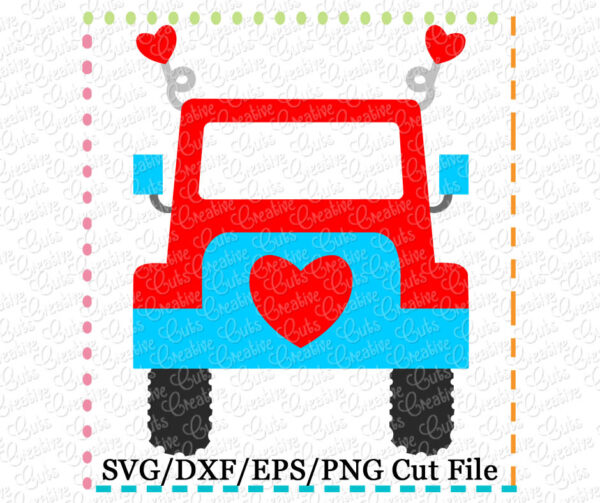 Valentine Jeep Cutting File SVG DXF EPS