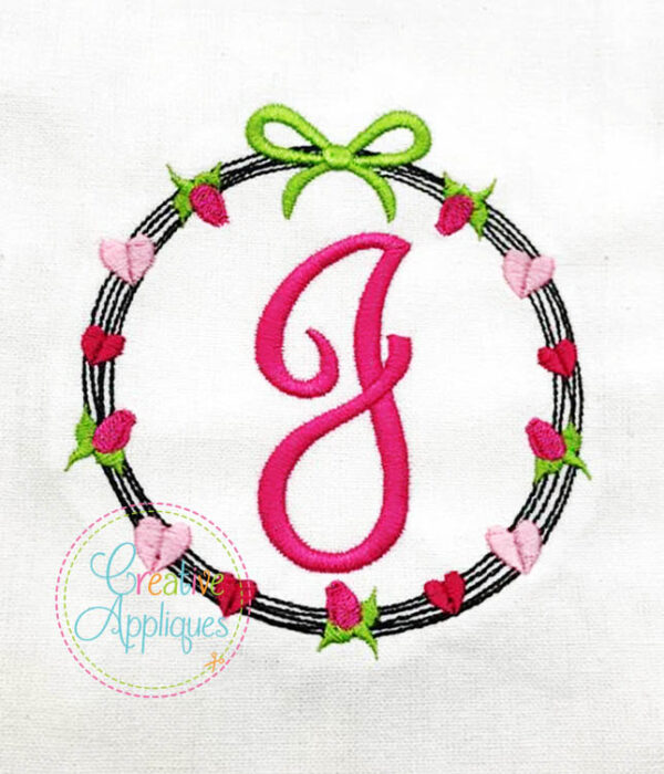 Valentine Alphabet Frame Embroidery