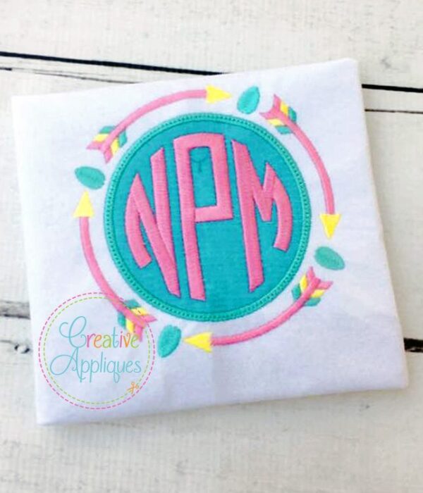 Easter Tribal Arrow Monogram Frame Applique