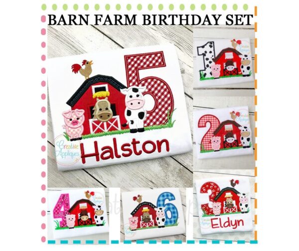 Barn Farm Birthday Number Set