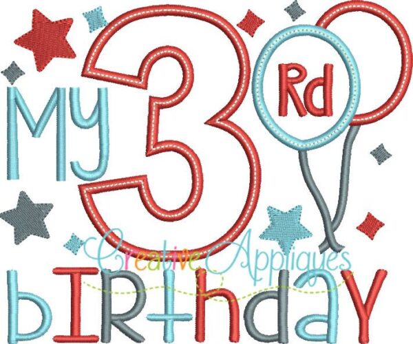 My 3rd Birthday Applique - Image 2