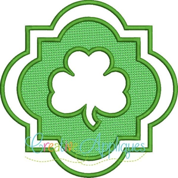 Embossed Quatrefoil Clover Applique - Image 2