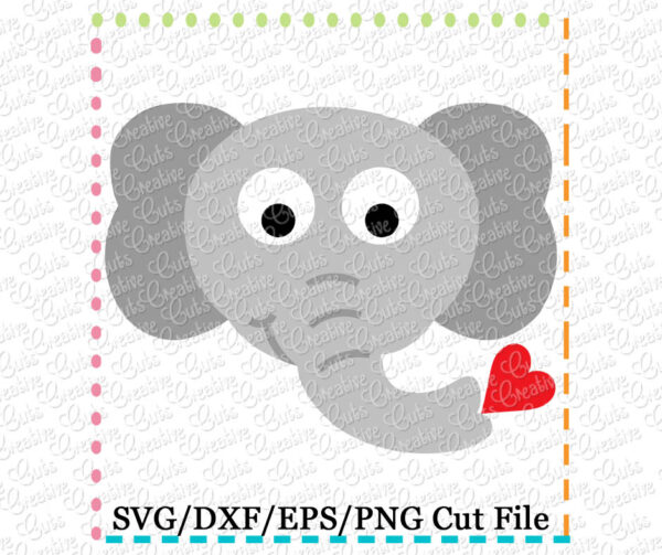 Valentine's Elephant Cutting File SVG DXF EPS