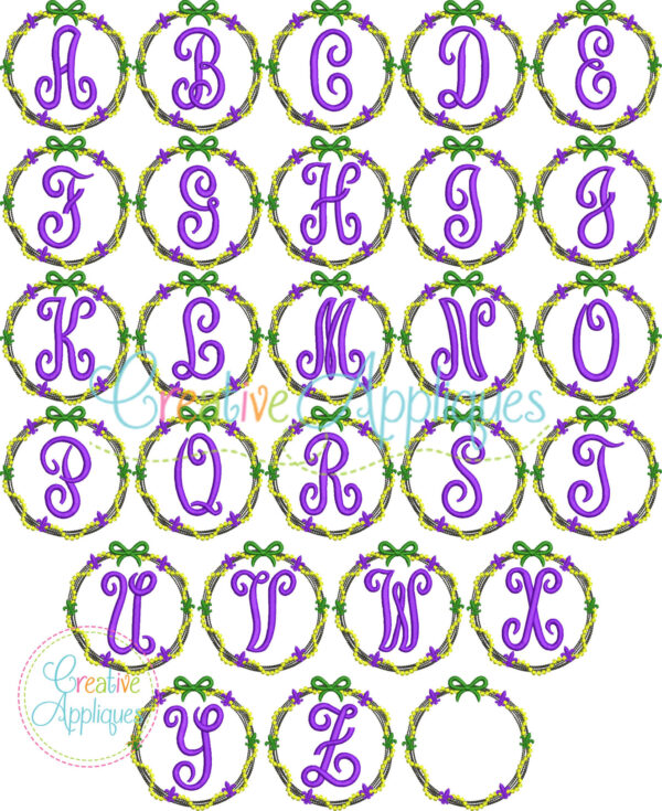 Mardi Gras Monogram Embroidery Alphabet - Image 4