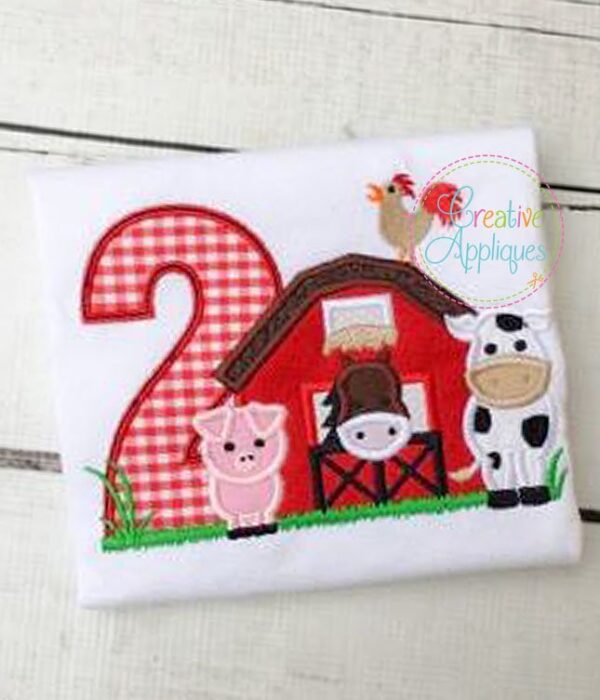 Barn Farm Birthday 2 Applique