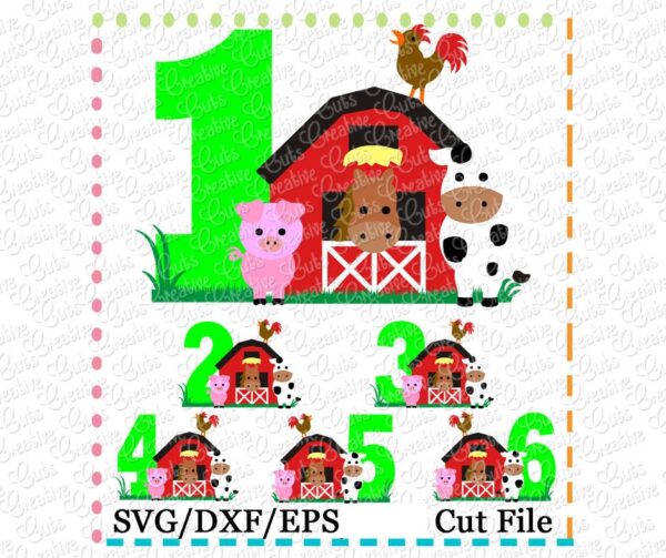 Barn Birthday Set Cutting File SVG DXF EPS