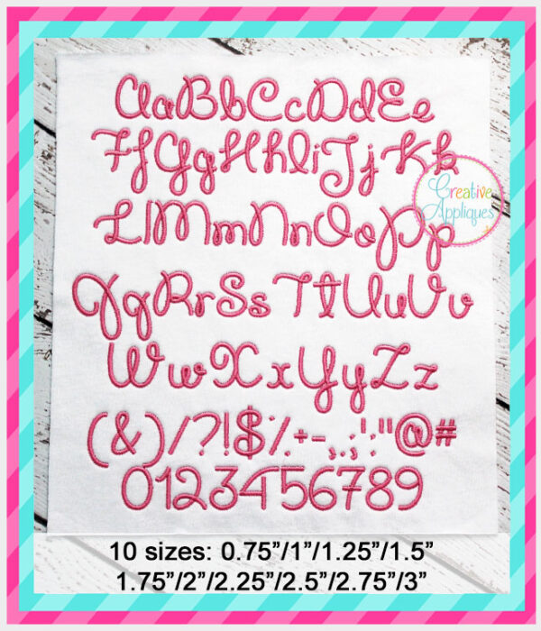 Cupcake Party Embroidery Alphabet Font