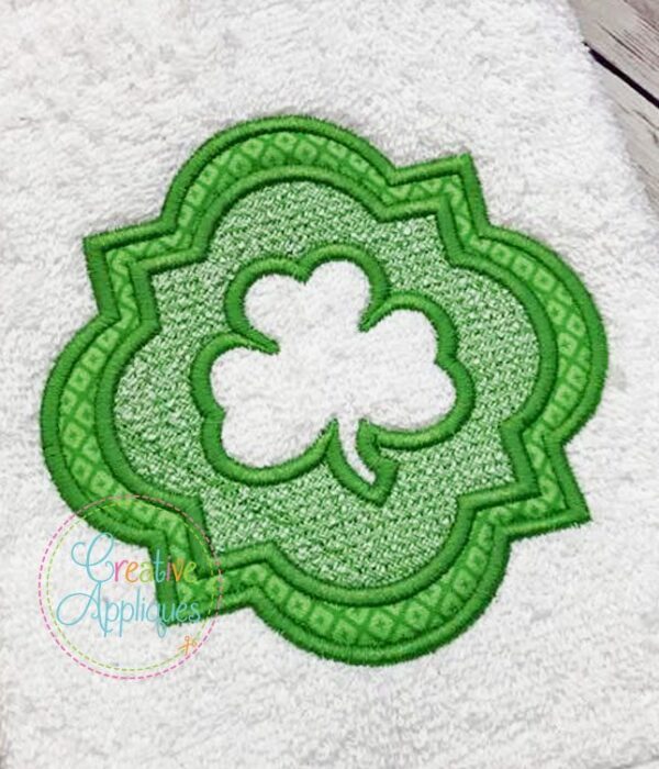 Embossed Quatrefoil Clover Applique