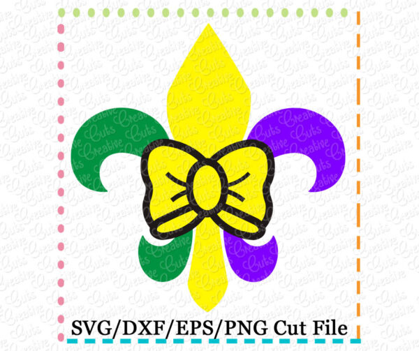 Fleur De Lis Bow Cutting File SVG DXF EPS