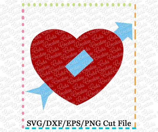 Heart with Arrow thru it Cutting File SVG DXF EPS