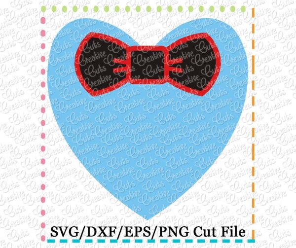 Heart Bow Tie Cutting File SVG DXF EPS