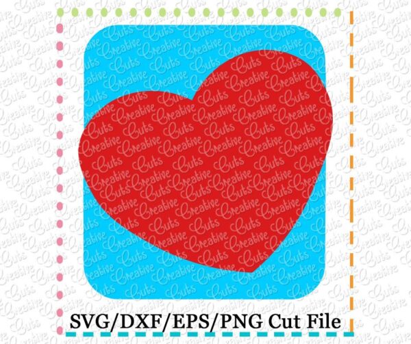 Heart Rectangle Cutting File SVG DXF EPS