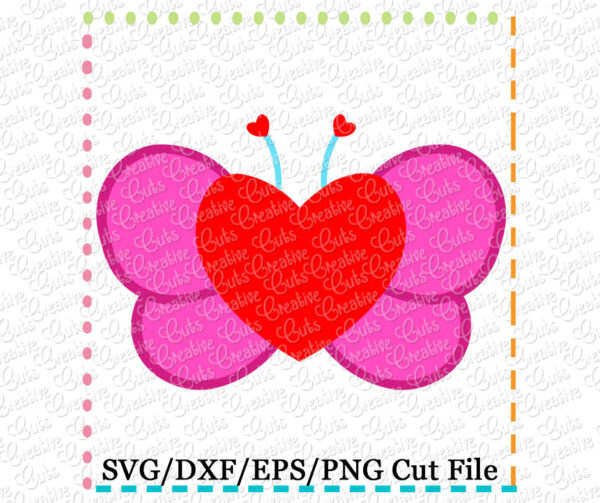 Butterfly with Heart Cutting File SVG DXF EPS