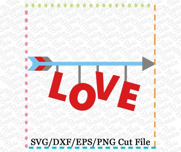 Hanging Love Arrow Cutting File SVG DXF EPS