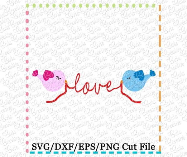 Love Birds Cutting File SVG DXF EPS