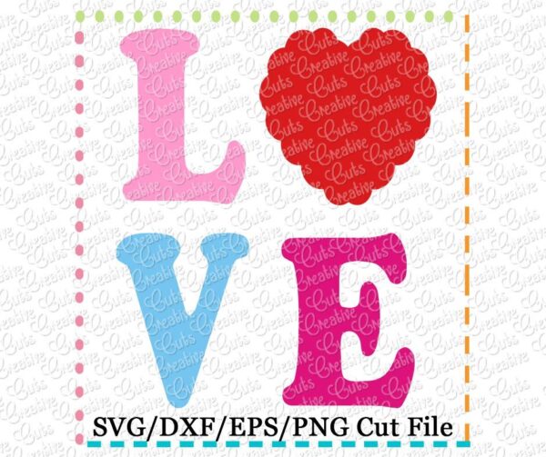 Love Heart Cutting File SVG DXF EPS