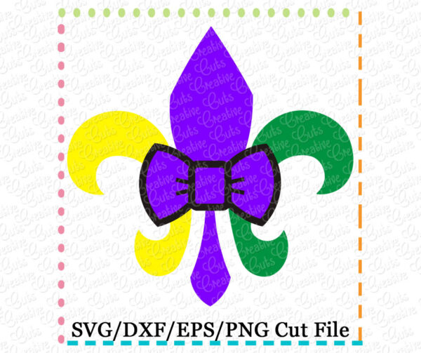 Fleur De Lis Bow Tie Cutting File SVG DXF EPS