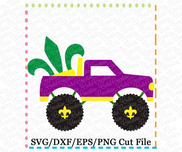 Monster Truck Fleur De Lis Cutting File SVG DXF EPS