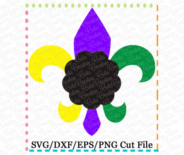 Fleur De Lis Scallop Monogram Cutting File SVG DXF EPS