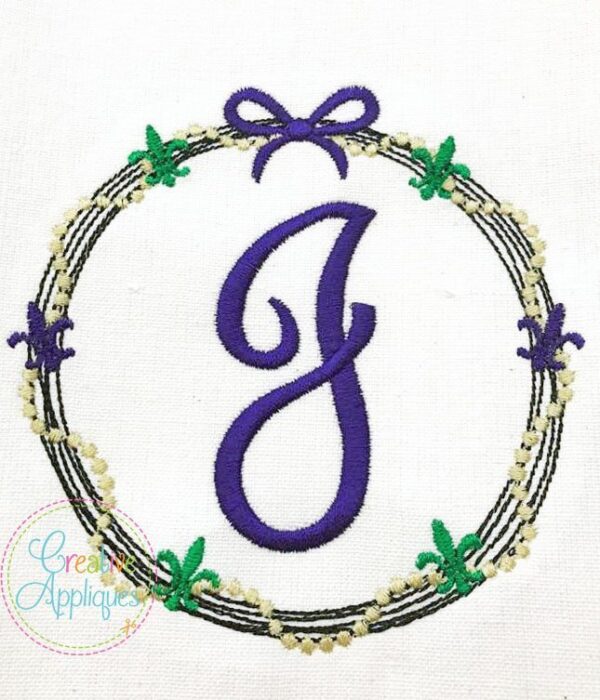 Mardi Gras Monogram Embroidery Alphabet