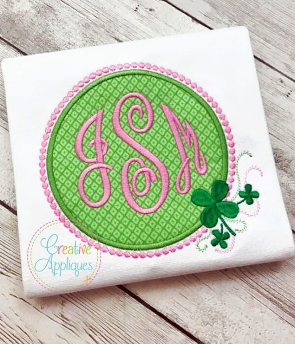 St Patrick's Monogram Frame Applique + SVG Cut File - Image 2