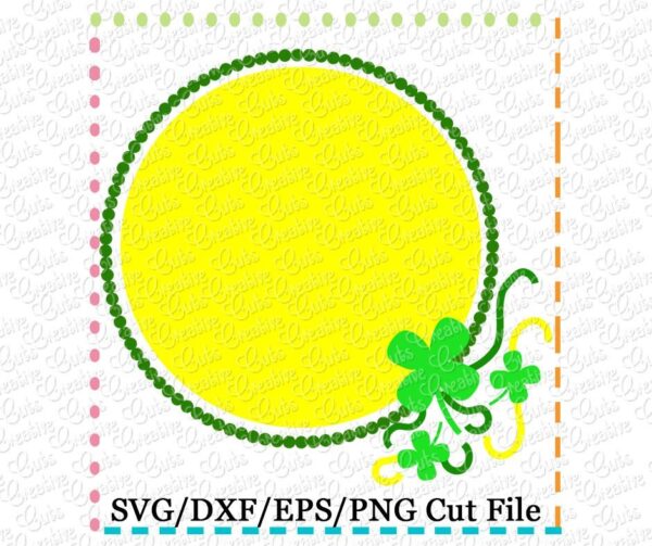 St Patrick's Monogram Frame Applique + SVG Cut File - Image 3