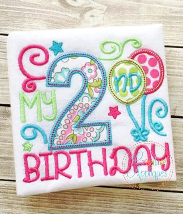 My 2nd Birthday Girl Applique