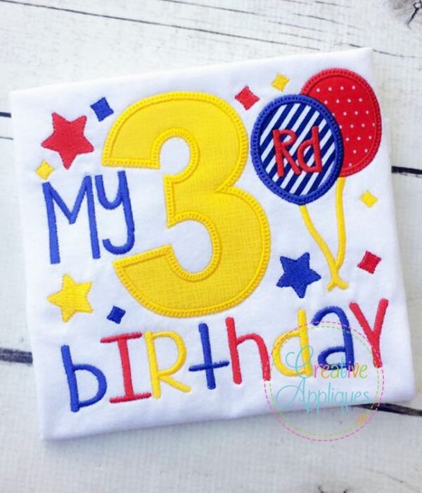 My 3rd Birthday Applique