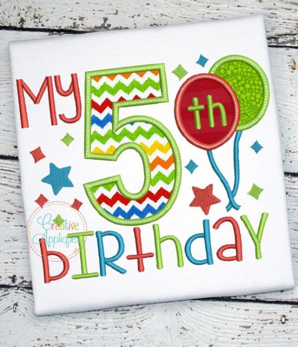 My 5th Birthday Applique