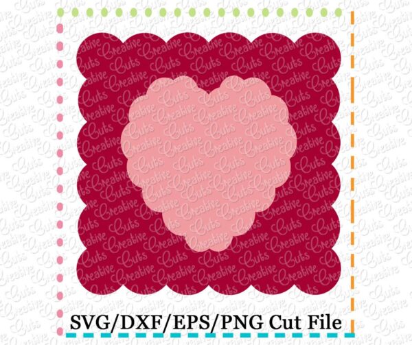 Scallop Heart Cutting File SVG DXF EPS