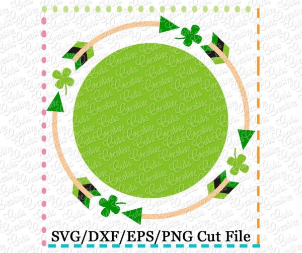 St Patrick's Tribal Arrow Monogram Frame Cutting File SVG DXF EPS