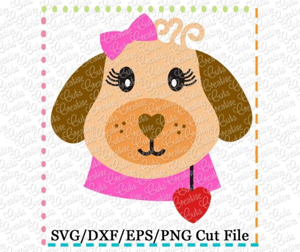 Valentine Girl Dog Cutting File SVG DXF EPS