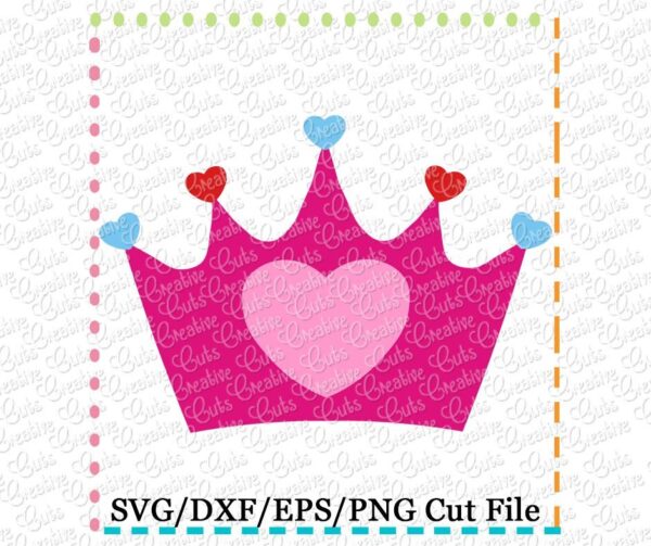 Heart Crown Cutting File SVG DXF EPS