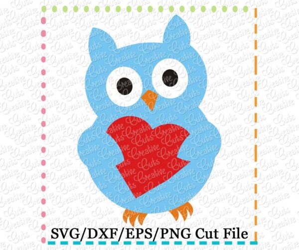 Valentine Owl Cutting File SVG DXF EPS