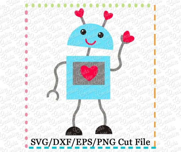 Valentine Robot Cutting File SVG DXF EPS