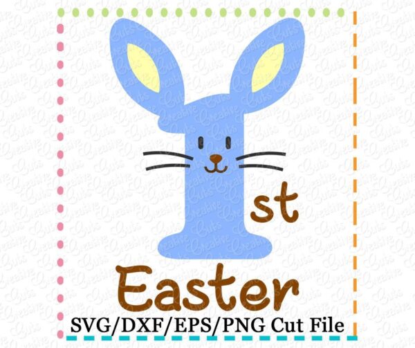 1st Easter Bunny Rabbit Cutting File SVG DXF EPS