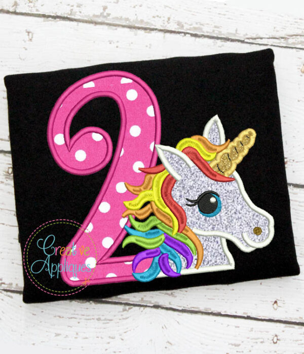 Rainbow Unicorn 2 Applique