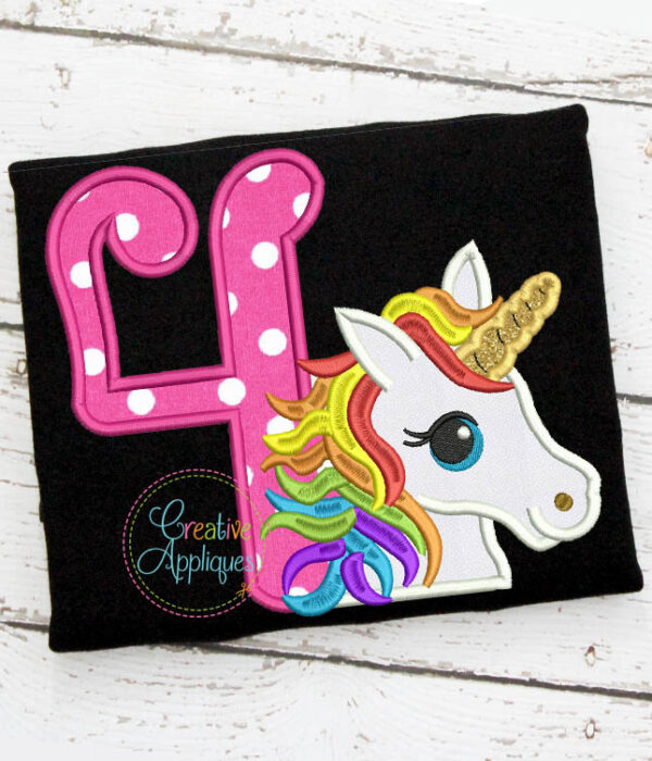 Rainbow Unicorn 4 Applique - Image 3