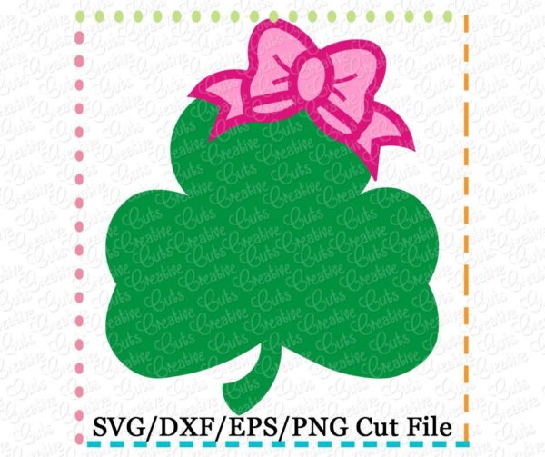 Clover Shamrock Bow Cutting File SVG DXF EPS