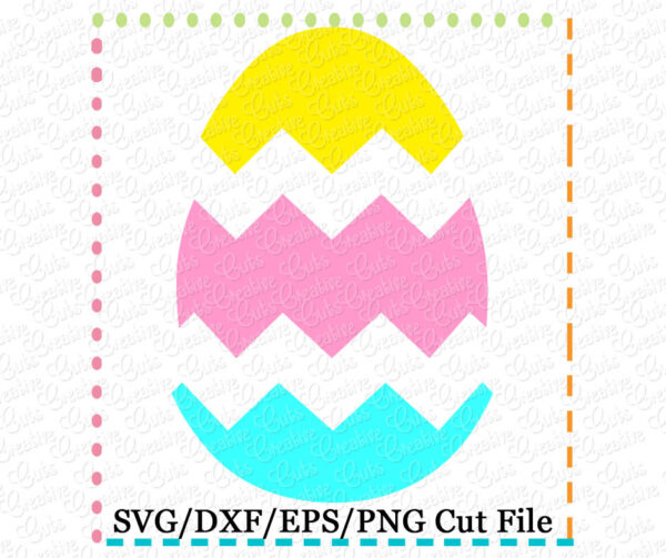 Chevron Easter Egg Cutting File SVG DXF EPS