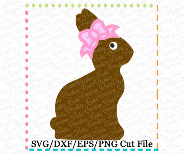 Chocolate Bunny Rabbit Girl Cutting File SVG DXF EPS