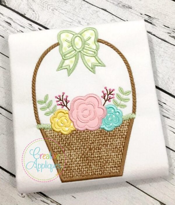 Easter Basket Flowers Applique