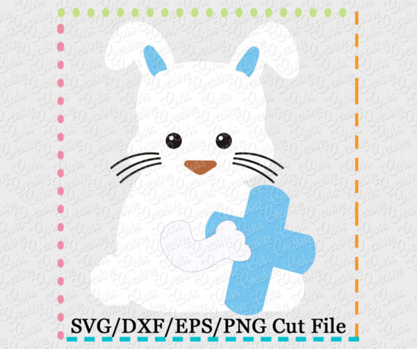 Boy Rabbit Cross Cutting File SVG DXF EPS