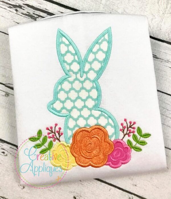 Rabbit Flowers Applique