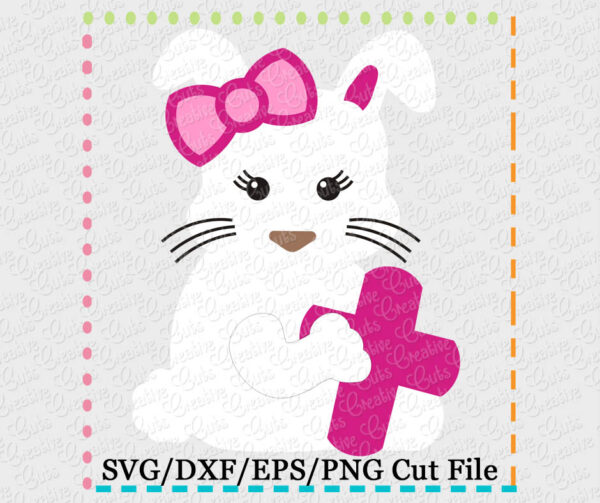 Girl Rabbit Cross Cutting File SVG DXF EPS